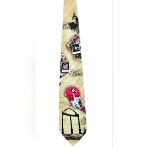 Georgia Bulldogs Football Silk Necktie Gold Neck Tie NCAA Licensed Golf Alumni